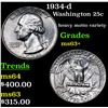 Image 1 : 1934-d Washington Quarter 25c Grades Select+ Unc