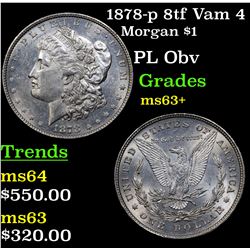 1878-p 8tf Vam 4 Morgan Dollar $1 Grades Select+ Unc