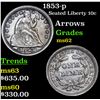 Image 1 : 1853-p Seated Liberty Dime 10c Grades Select Unc