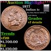 Image 1 : ***Auction Highlight*** 1877 Indian Cent 1c Graded vf details By USCG (fc)