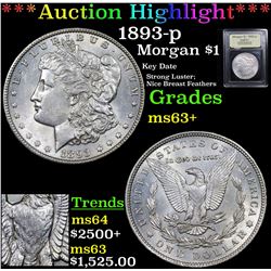 ***Auction Highlight*** 1893-p Morgan Dollar $1 Graded Select+ Unc By USCG (fc)