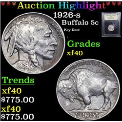 ***Auction Highlight*** 1926-s Buffalo Nickel 5c Graded xf By USCG (fc)