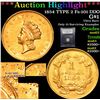 Image 1 : ***Auction Highlight*** 1854 TYPE 2 Fs-101 DDO Gold Dollar $1 Graded Select Unc By USCG (fc)