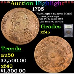 ***Auction Highlight*** 1795 Washington Success Medal Graded xf+ By USCG (fc)