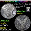 Image 1 : ***Auction Highlight*** 1879-s Rev '78 Top 100 Morgan Dollar $1 Graded Select+ Unc By USCG (fc)
