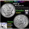 Image 1 : ***Auction Highlight*** 1901-p Morgan Dollar $1 Graded Select Unc By USCG (fc)