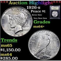 ***Auction Highlight*** 1926-s Peace Dollar $1 Graded Choice+ Unc By USCG (fc)