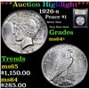 Image 1 : ***Auction Highlight*** 1926-s Peace Dollar $1 Graded Choice+ Unc By USCG (fc)