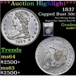 ***Auction Highlight*** 1835 Capped Bust Half Dollar 50c Graded Select+ Unc By USCG (fc)