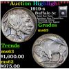 Image 1 : ***Auction Highlight*** 1919-s Buffalo Nickel 5c Graded Select Unc By USCG (fc)