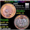Image 1 : ***Auction Highlight*** 1881 Indian Cent 1c Graded Gem+ RB By USCG (fc)