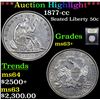 Image 1 : ***Auction Highlight*** 1877-cc Seated Half Dollar 50c Graded Select+ Unc By USCG (fc)