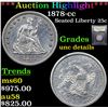 Image 1 : ***Auction Highlight*** 1878-cc Seated Liberty Quarter 25c Graded Unc Details By USCG (fc)
