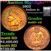 Image 1 : ***Auction Highlight*** 1902 Indian Cent 1c Graded Gem+ Unc RD By USCG (fc)