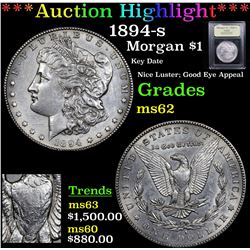 ***Auction Highlight*** 1894-s Morgan Dollar $1 Graded Select Unc By USCG (fc)