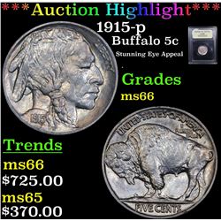 ***Auction Highlight*** 1915-p Buffalo Nickel 5c Graded GEM+ Unc By USCG (fc)