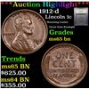 Image 1 : ***Auction Highlight*** 1912-d Lincoln Cent 1c Graded GEM Unc BN By USCG (fc)