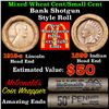 Image 1 : Mixed small cents 1c orig shotgun roll, 1918-s Wheat Cent, 1899 Indian Cent other end