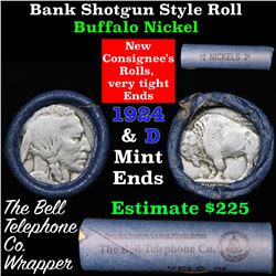 Buffalo Nickel Shotgun Roll in Old Bank Style  'Bell Telephone' Wrapper 1929 & d Mint Ends