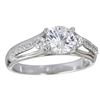 Image 1 : Sterling Silver 6.5mm Round Cut 3 Stone Engagement Ring Set size 7