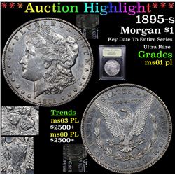 ***Auction Highlight*** 1895-s Morgan Dollar $1 Graded Unc+ PL By USCG (fc)