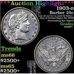 ***Auction Highlight*** 1903-o Barber Quarter 25c Graded GEM+ Unc By USCG (fc)