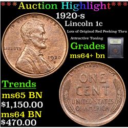 ***Auction Highlight*** 1920-s Lincoln Cent 1c Graded Choice+ Unc BN By USCG (fc)