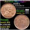 Image 1 : ***Auction Highlight*** 1920-s Lincoln Cent 1c Graded Choice+ Unc BN By USCG (fc)