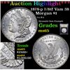 Image 1 : ***Auction Highlight*** 1878-p 7/8tf Vam 38 Morgan Dollar $1 Graded GEM Unc By USCG (fc)