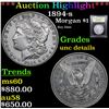 Image 1 : ***Auction Highlight*** 1894-s Morgan Dollar $1 Graded Unc Details By USCG (fc)