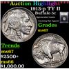 Image 1 : ***Auction Highlight*** 1913-p TY II Buffalo Nickel 5c Graded GEM++ Unc By USCG (fc)