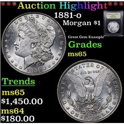 ***Auction Highlight*** 1881-o Morgan Dollar $1 Graded GEM Unc By USCG (fc)