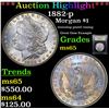 Image 1 : ***Auction Highlight*** 1882-p Morgan Dollar $1 Graded GEM Unc By USCG (fc)