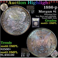 ***Auction Highlight*** 1886-p Morgan Dollar $1 Graded GEM+ DMPL By USCG (fc)