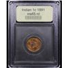 Image 4 : ***Auction Highlight*** 1891 Indian Cent 1c Graded GEM Unc RD By USCG (fc)