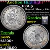 Image 1 : ***Auction Highlight*** 1861-p Seated Liberty Quarter 25c Graded Choice+ Unc By USCG (fc)