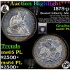 Image 1 : ***Auction Highlight*** 1878-p Seated Half Dollar 50c Graded Choice Unc+ PL By USCG (fc)