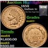 Image 1 : ***Auction Highlight*** 1859 Indian Cent 1c Graded Select+ Unc By USCG (fc)