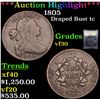 Image 1 : ***Auction Highlight*** 1805 Draped Bust Large Cent 1c Graded vf++ By USCG (fc)