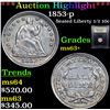 Image 1 : ***Auction Highlight*** 1853-p Seated Liberty Half Dime 1/2 10c Graded Select+ Unc By USCG (fc)