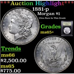 ***Auction Highlight*** 1881-p Morgan Dollar $1 Graded GEM+ Unc By USCG (fc)
