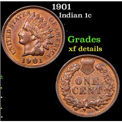 1901 Indian Cent 1c Grades xf details