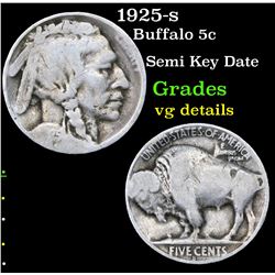 1925-s Buffalo Nickel 5c Grades vg details