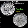 Image 1 : 1942-d Mercury Dime 10c Grades Select Unc