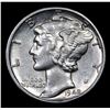 Image 2 : 1942-d Mercury Dime 10c Grades Select Unc