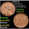 Image 1 : 1933-d Lincoln Cent 1c Grades Select+ Unc BN
