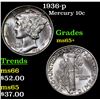 Image 1 : 1936-p Mercury Dime 10c Grades GEM+ Unc