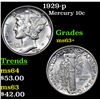 Image 1 : 1929-p Mercury Dime 10c Grades Select+ Unc