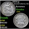 Image 1 : 1854-p Seated Liberty Dime 10c Grades vf++