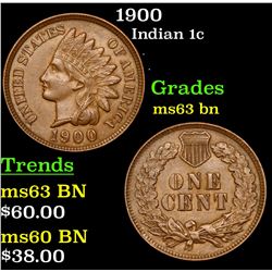 1900 Indian Cent 1c Grades Select Unc BN